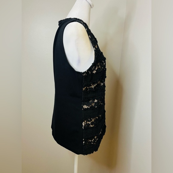 J.Crew Black Sleeveless Lace & Fringe Top | Size M - Picture 3 of 8